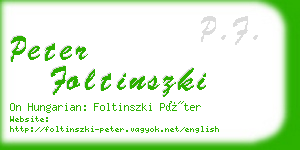 peter foltinszki business card